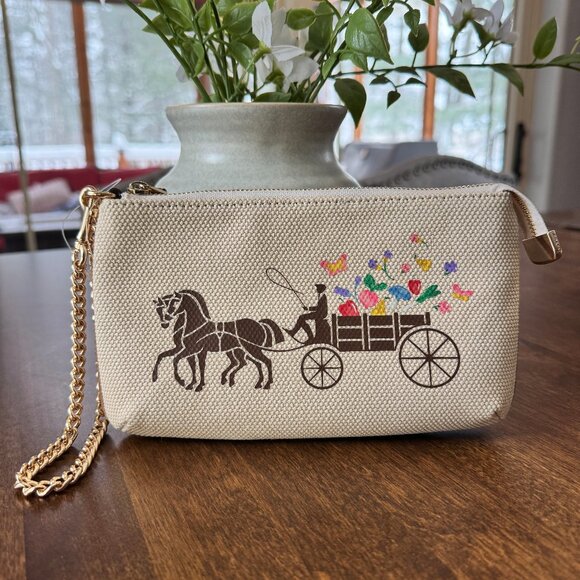 COACH Large Wristlet 19 With Dreamy Veggie Horse And Carriage C8725